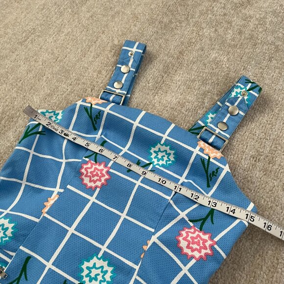 Sretsis by Pim Sukhahuta Blue Floral Jumper Mini Dress 6 Cotton Blend - Picture 7 of 8